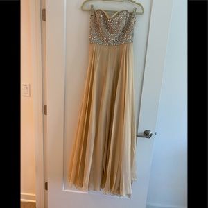 Strapless crystal beaded Jovani gown